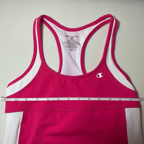 Champion - Pink & White Racerback Workout Tank with Built-in Bra Support - Picture 5 of 7